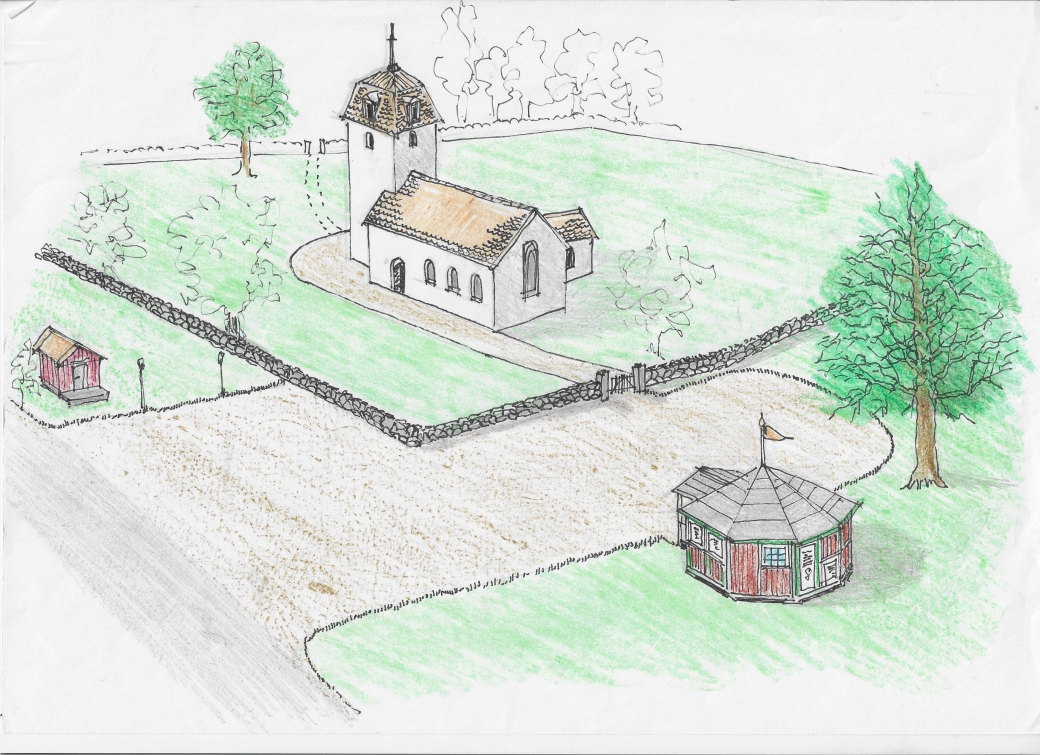 O&#776;versiktsbild Kyrkan och paviljongen